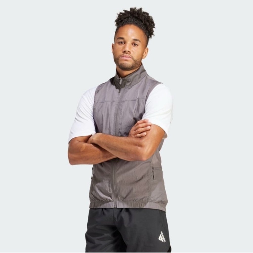 Adidas Gray Performance Vest Athletic Cut
